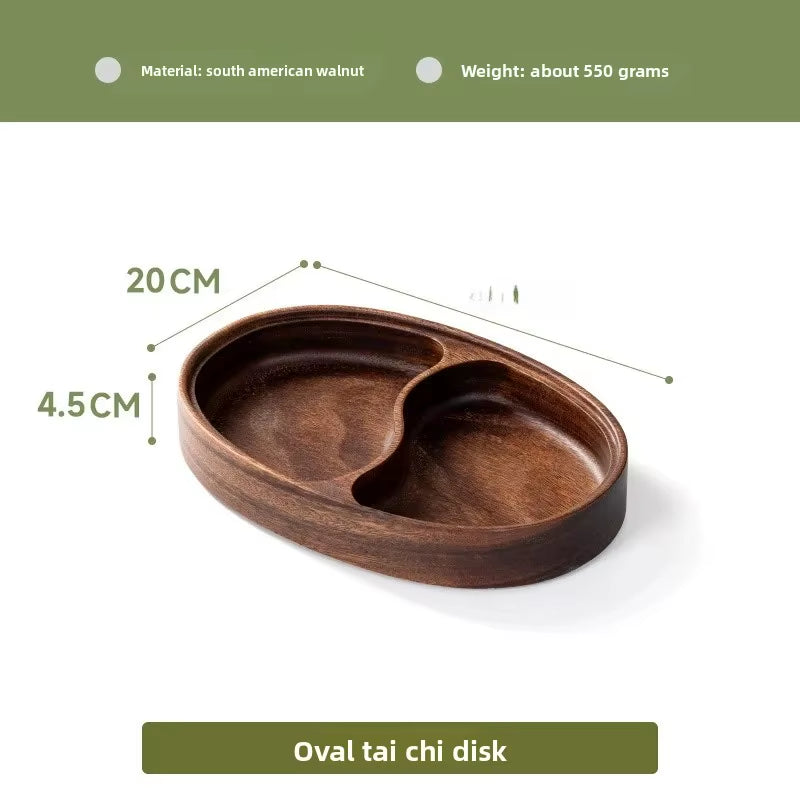 South American Walnut Wood Fruit Tray Divided Snack Plate Solid Wood Living Room Nut Fruit Plate Home Decorative Accessories