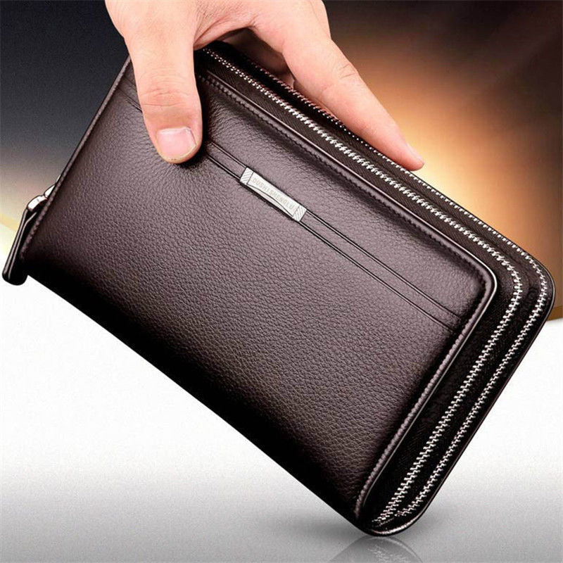 Men'S Leather Wallet Business Clutch Handbag Wallet Purse Mobile Phone Bag USA