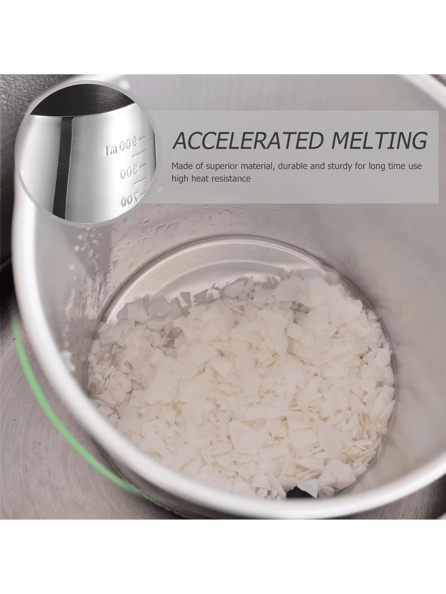 900Ml Candle Wax Melting Pot with High Spoon - Stainless Steel Candle Making Pot and Spoon - Candle Wax Melting Pot for Candle Making Supplies - Candle Melting Pot for Melting Wax - Candle Pouring Pot