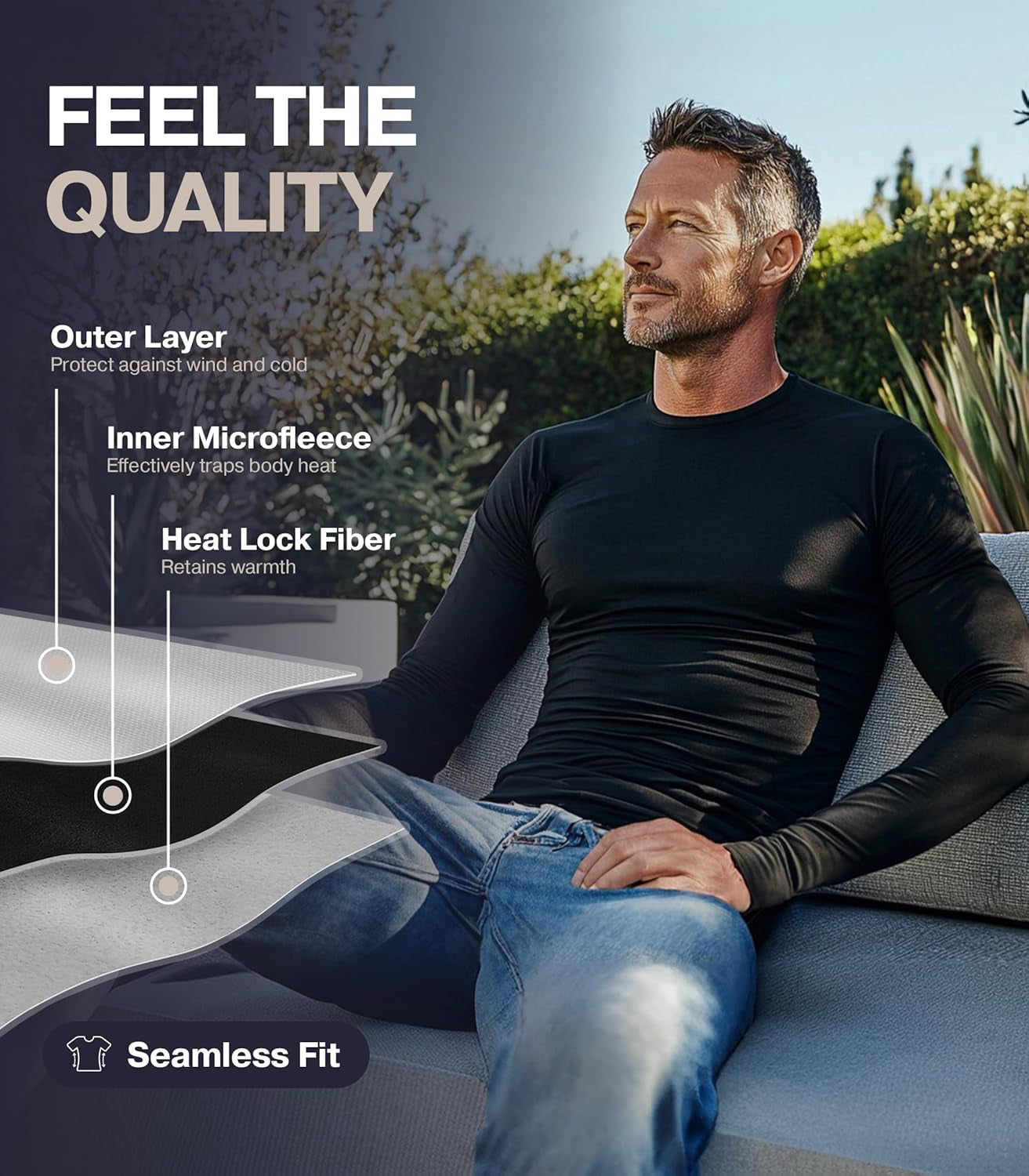 Premium Fleece Lined Long Johns Thermal Underwear Set for Men - Perfect Base Layer for Cold Weather