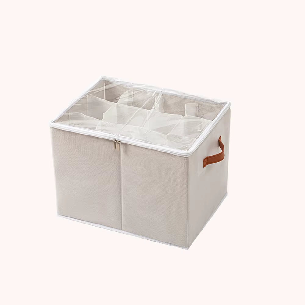 12/16/20Grid Shoe Storage Artifact Home Foldable Fabric Shoe Box Transparent Sports Shoes Leather Shoes Dustproof Organizing Box