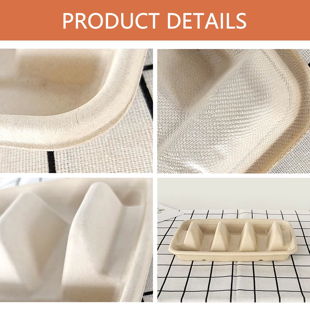 50Pcs Disposable Taco Plates 3 Compartments Taco Serving Plates No Messy Dining Stackable Taco Trays Holder Keep Tacos Upright