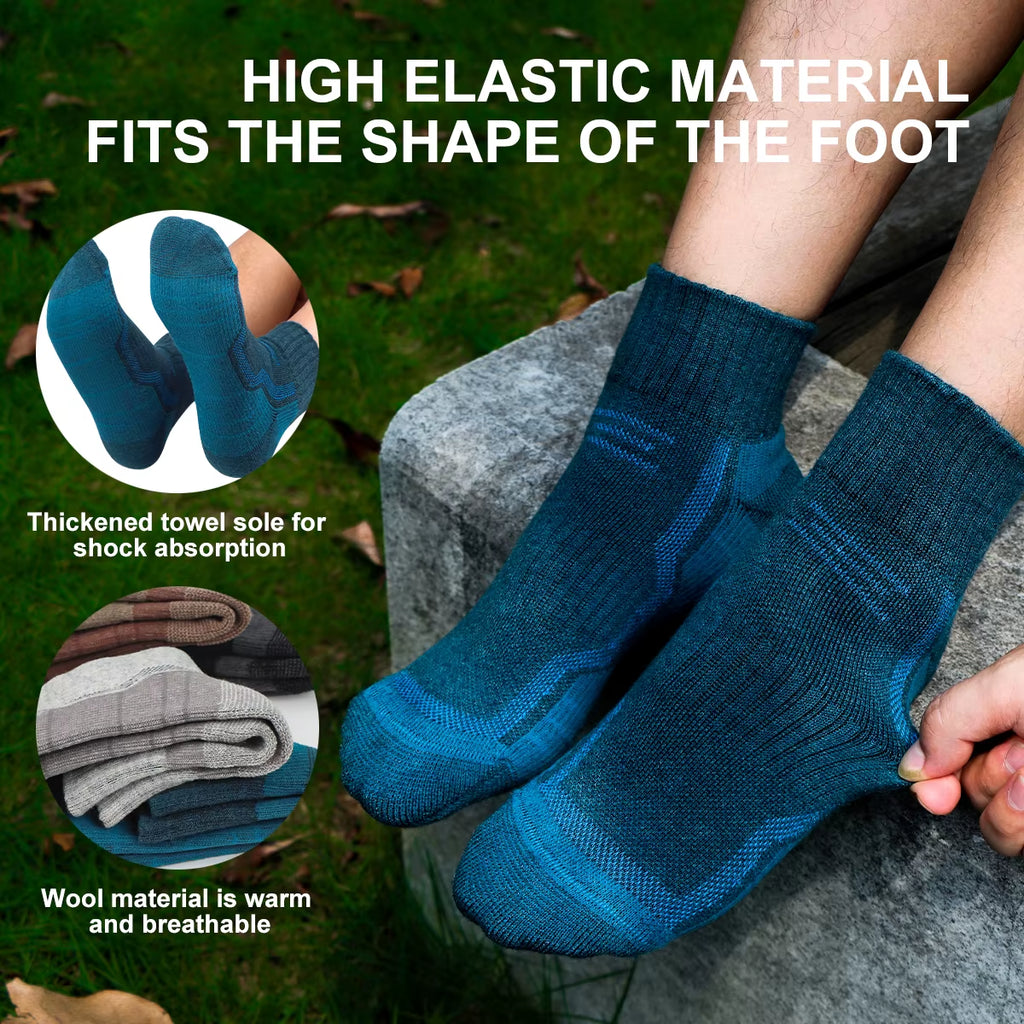 Merino Wool Socks for Men, Super Thick Hiking Socks Thermal Socks for Cold Weather Compression Running Sock for Man Women