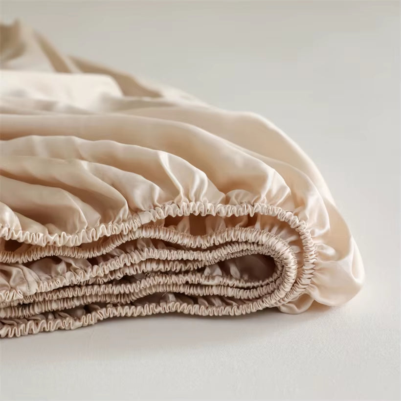 23Mm Mulberry Silk Fitted Sheets 100% 23 Momme Natural Silk Bed Sheet Luxury Smooth Mattress Cover Breathable Soft Bedding Sheet