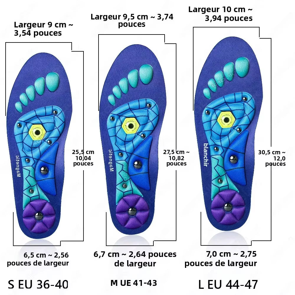New Style 1 Pairs Magnetic Insoles EVA Massage Arch Support for Foot Pain Relief Slim Legs Acupressure Therapy Unisex Pads