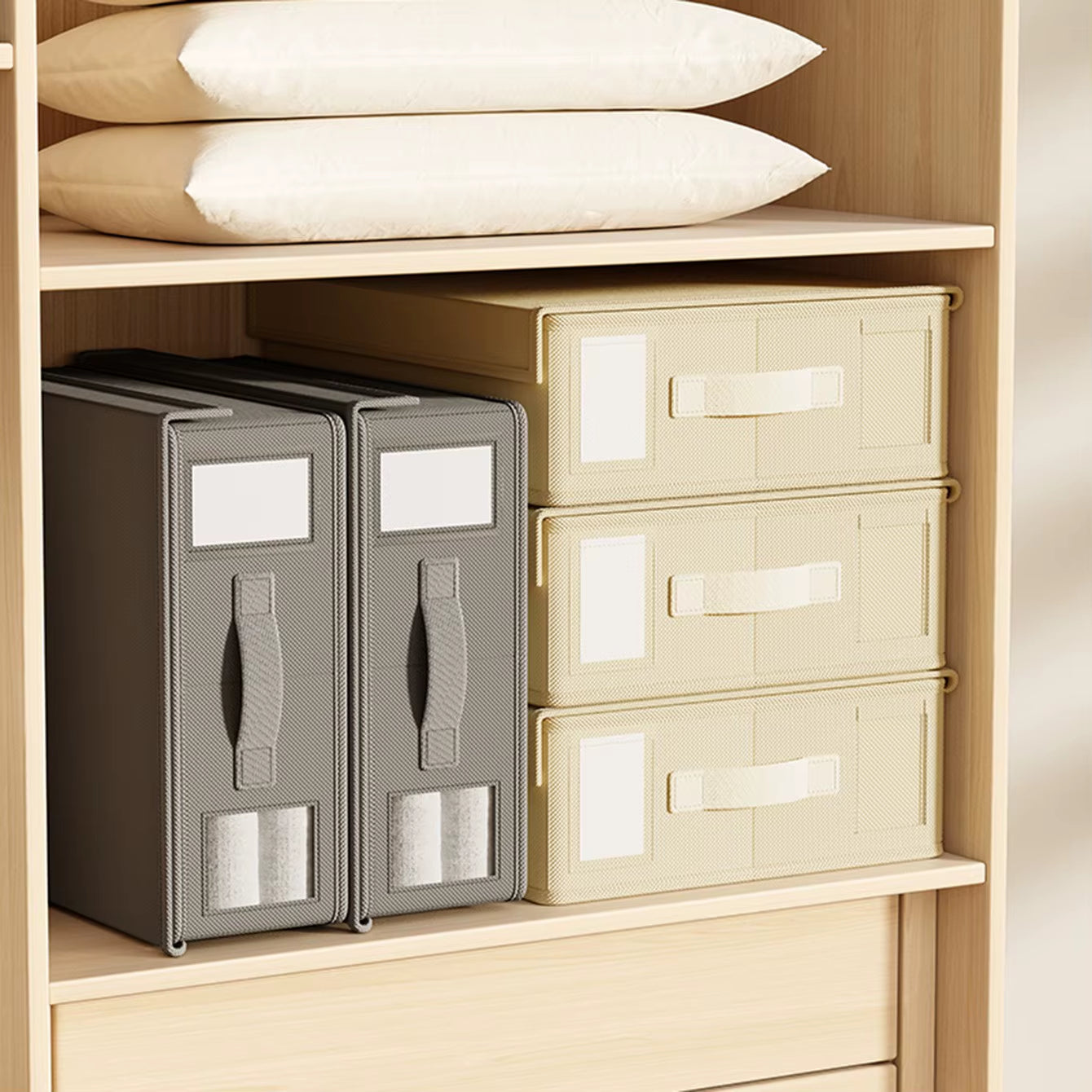 Creative Bed Sheet Storage Box Clothing Fabric Sheet 4-Piece Organizer Wardrobe Blanket Quilt Cover Non-Woven Storage Box