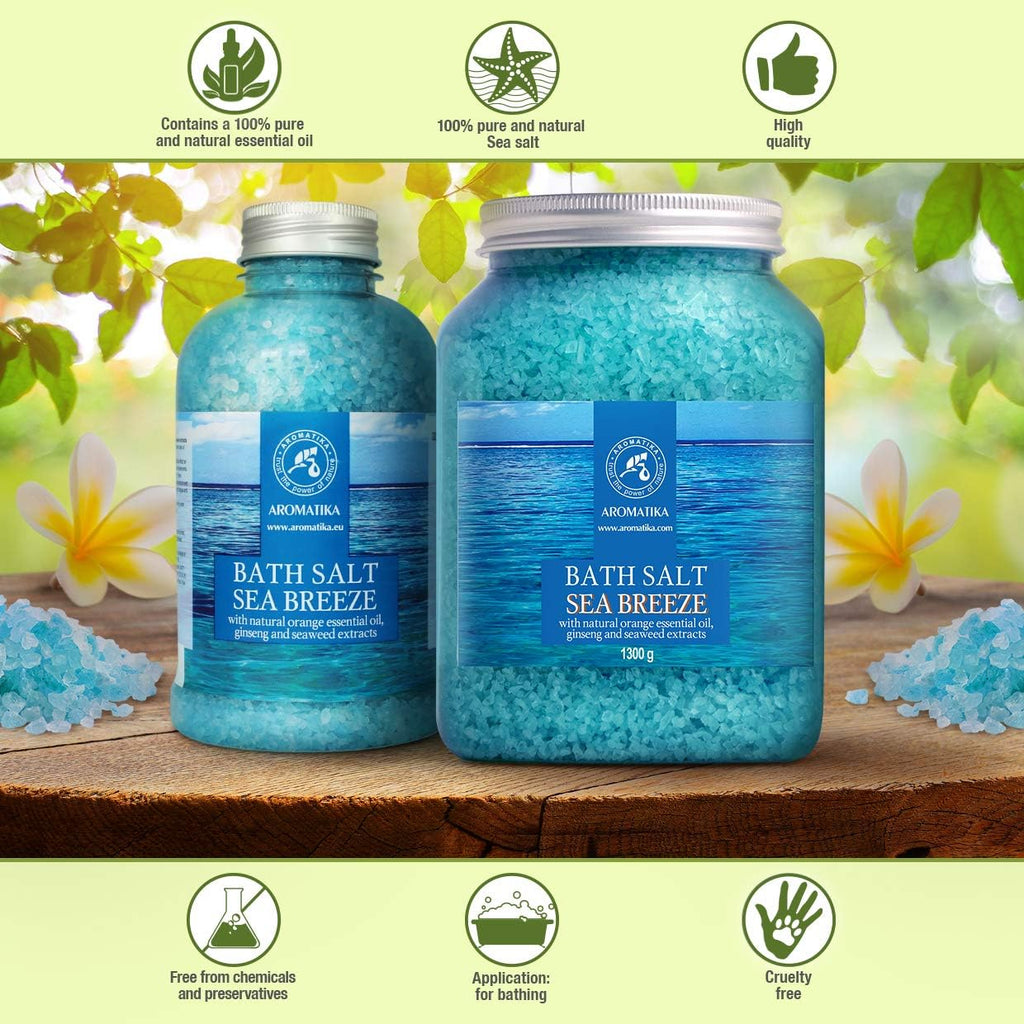 Bath Sea Salt 1300G - Sea Breeze Salt - Ocean Breeze - Natural Bath Sea Salts - Best for Good Sleep - Relaxing - Calming - Body Care - Beauty - Aromatherapy