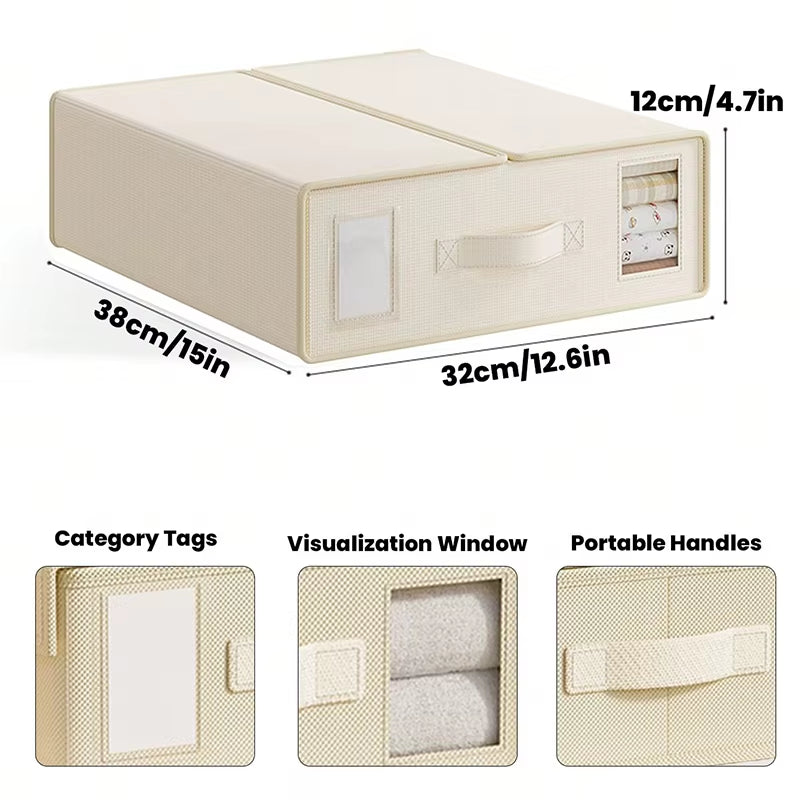 Bed Sheet Foldable Organiser Clothes, Comforter Organiser Large Capacity Zip-On Sheet Organiser for Sheets, Clothes,