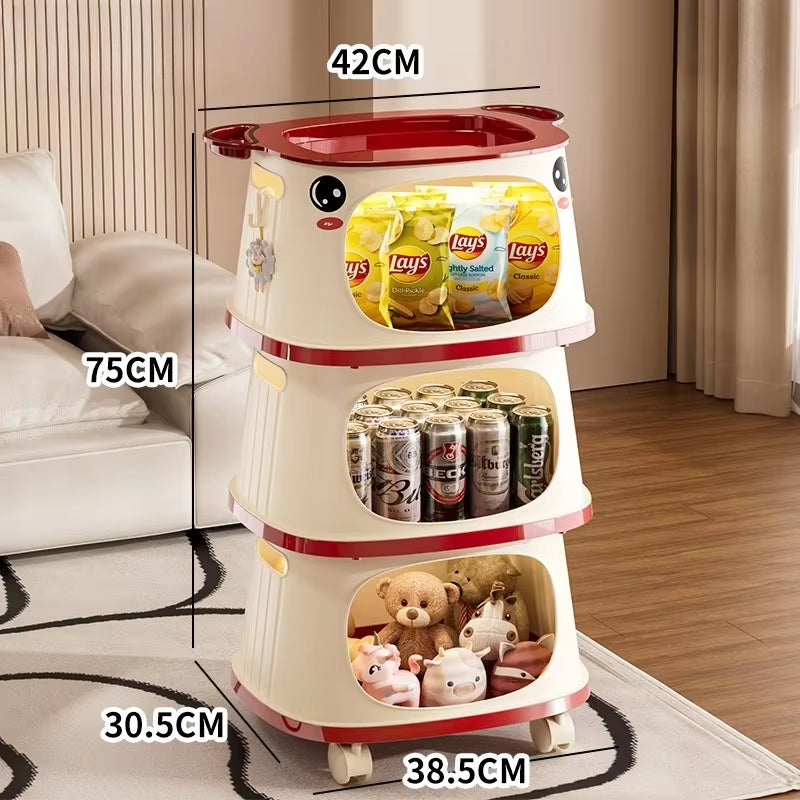 Foldable Multi Tier Rolling Kitchen Storage Trolley Cart Portable Organizer Wheels Vegetable Fruit Pantry Home Utility Furniture