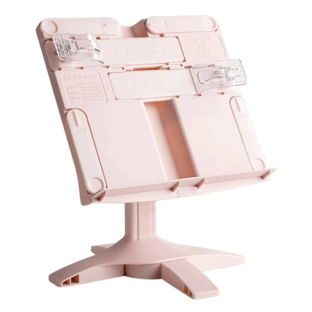 Adjustable Angle Lifting Landing Book Stand Extendable Anti-Slip Mat Reading Bookshelf Plastic with Clip Book Holder Recipes