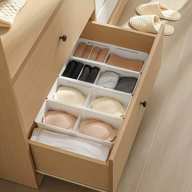 Compartment Storage Box Adjustable Functional Retractable Storage Box Home Storage Drawer with Divider Compartmentalized Design