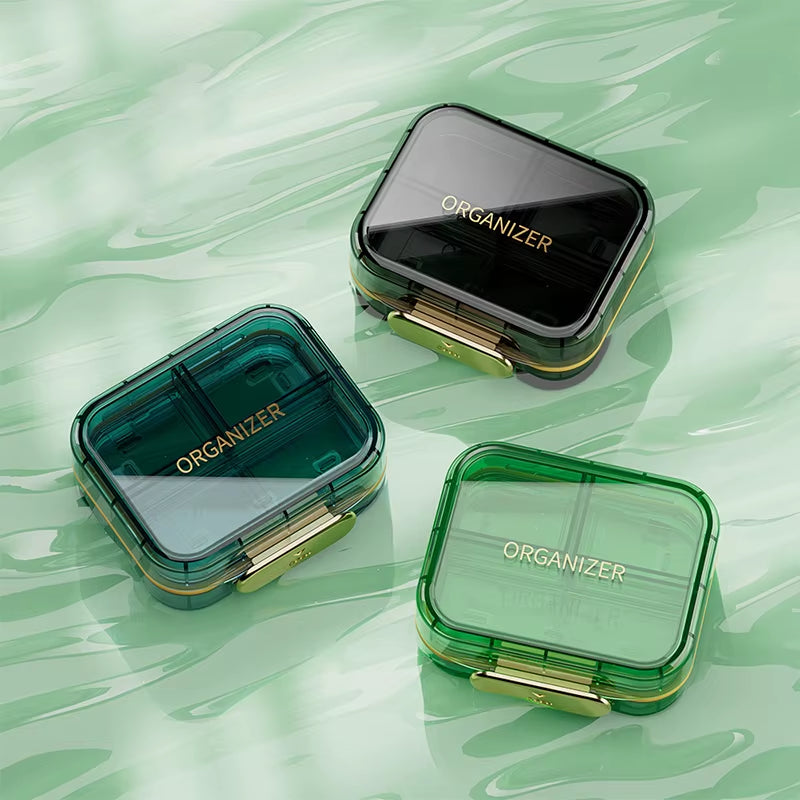 Moisture-Proof Sealed Pill Box, Multi-Compartment, Week, Week, Pill Box, Mini Portable Medicine Storage Box