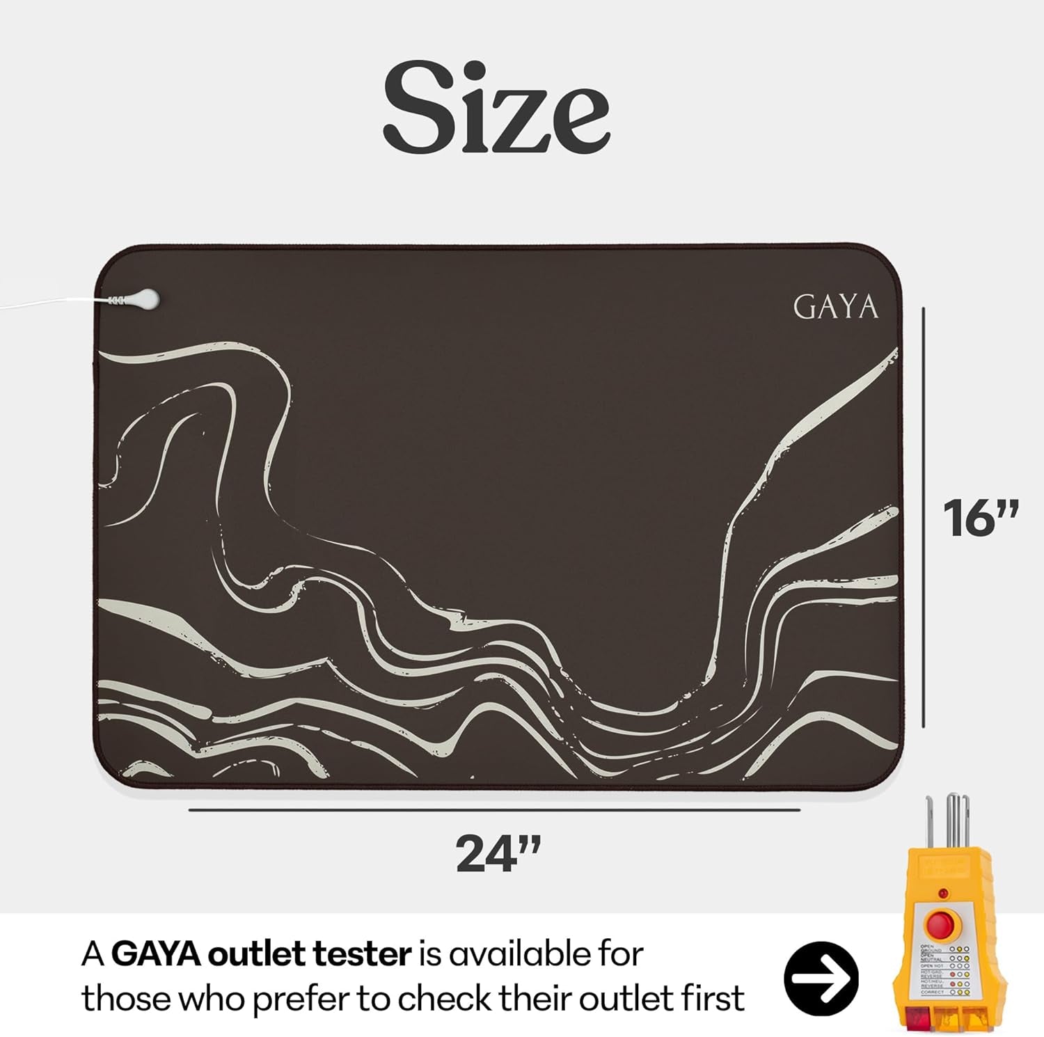 Grounding Mat for Feet, Sleep Improvement, Back Pain Relief, Muscle Relaxation & Stress, Earthing Pads for Bed, Ground for Desk, Earth Mats, Bedding Pad (24''X16'')