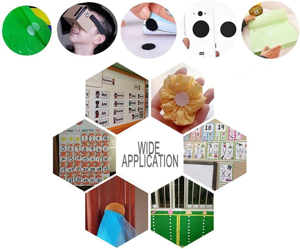 White Self Adhesive Dots 1000Pcs(500 Pairs) 3/4" Diameter Hook and Loop Dots Taps for School, Office