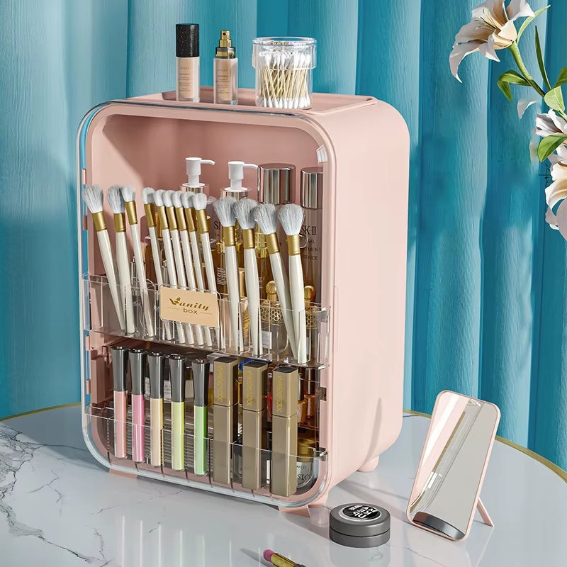 Cosmetic Organizer Large Capacity New Desktop Organizer Dust Lipstick Skincare Dressing Table Light Luxury Storage Racks