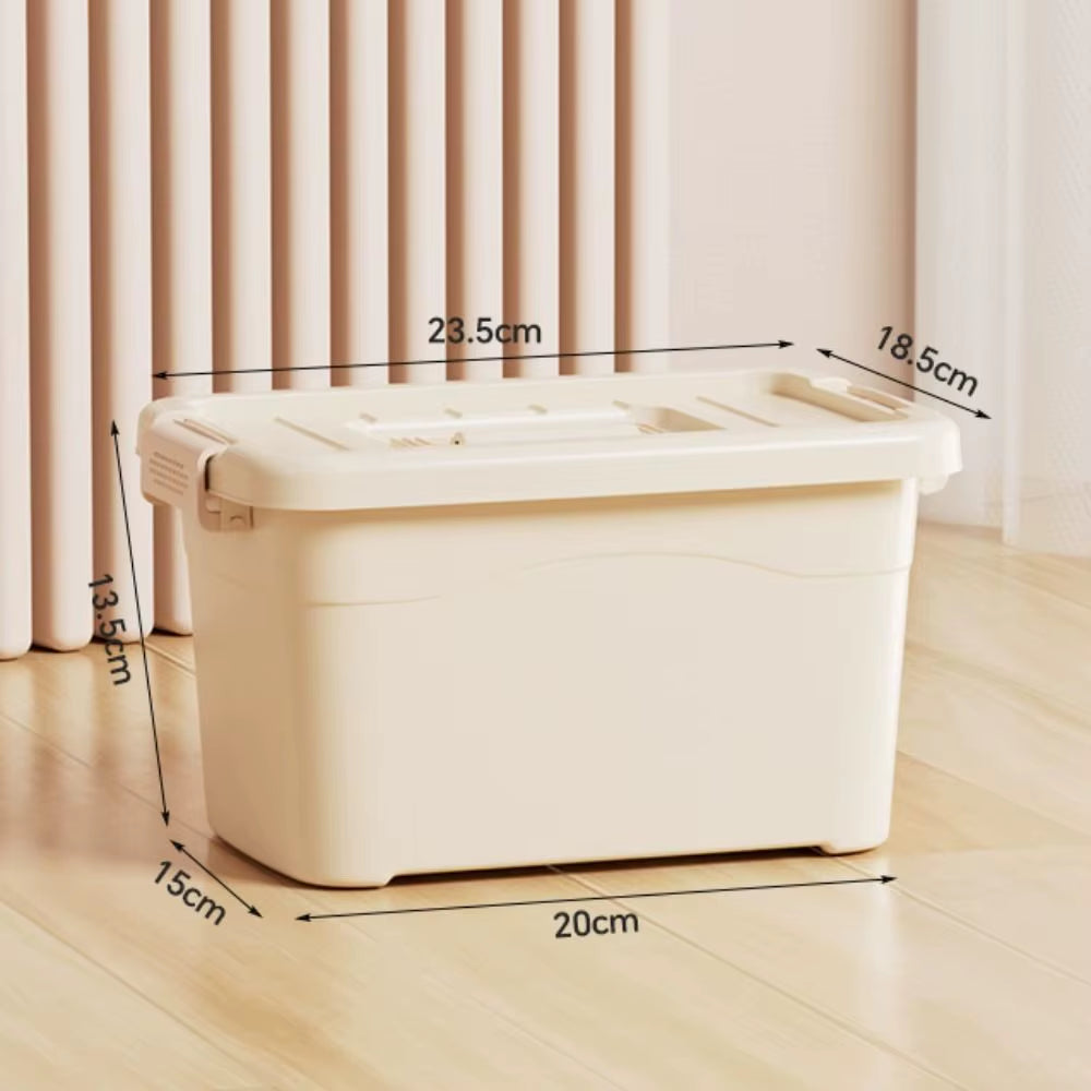 Large Capacity Durable Household Storage Box Waterproof Dustproof Household Organizer with Handle Multifunction Storage Cabinet
