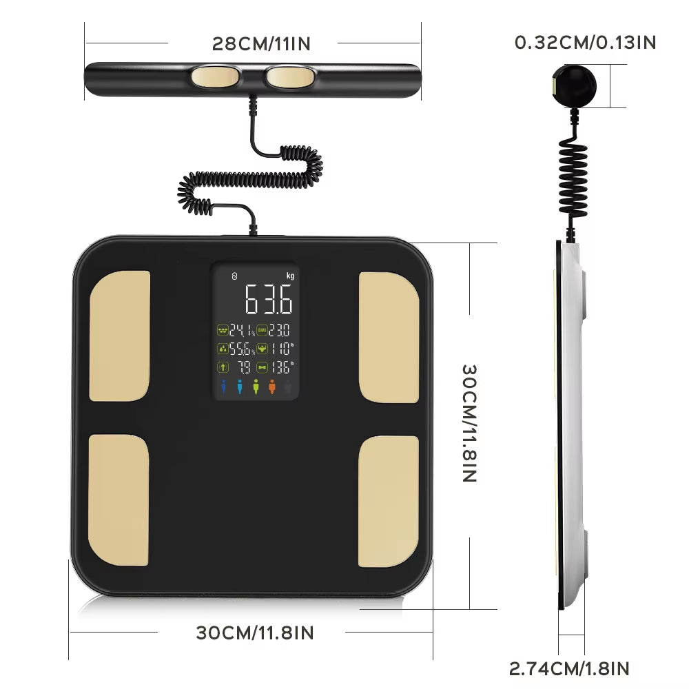 8 Electrode Smart Body Scale Smart Full Body Composition Bioimpedance Scale Digital Body Fat Weight Scale Balance