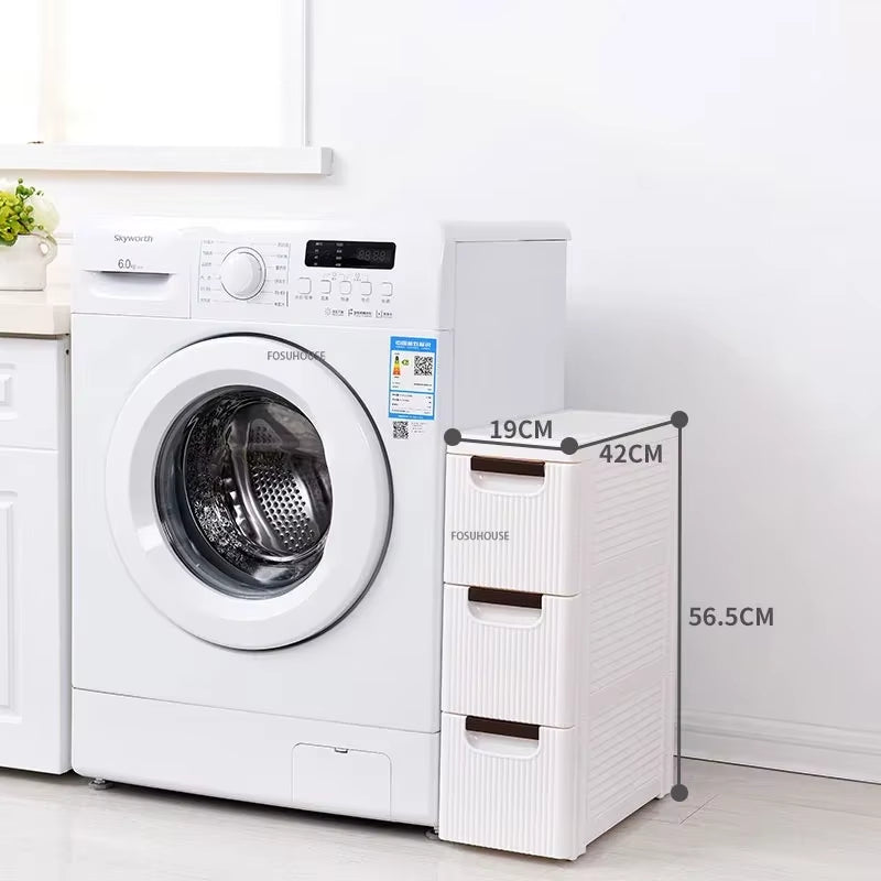 Modern Floor Drawer Type Cabinet Bathroom Storage Cabinet Plastic Narrow Multi-Layer Toilet Corner Large Capacity Storage Shelf