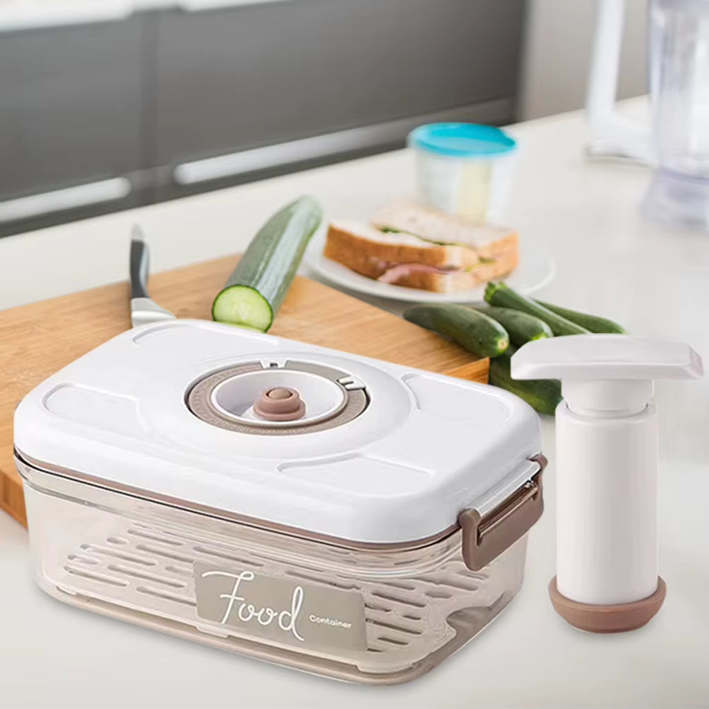 Vacuum Food Storage Box Food Storage Container with Time Compass & Air Pump Sealed Food Storage Box for Meat Fruits Vegetables