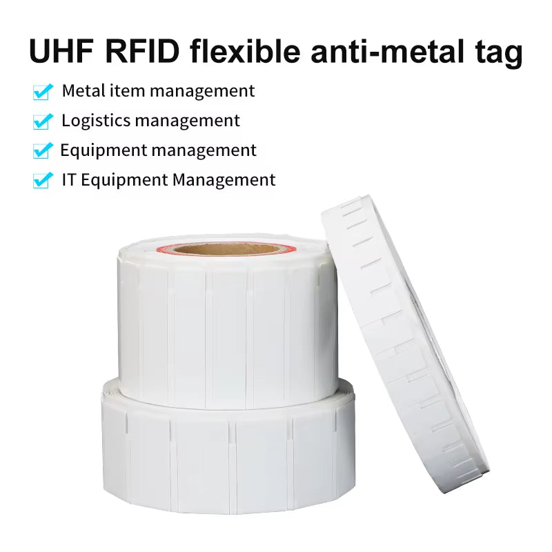 100Pcs  UHF Label 860Mhz 960Mhz Impinj Monza R6P Flexible Printable Anti-Metal RFID Tag