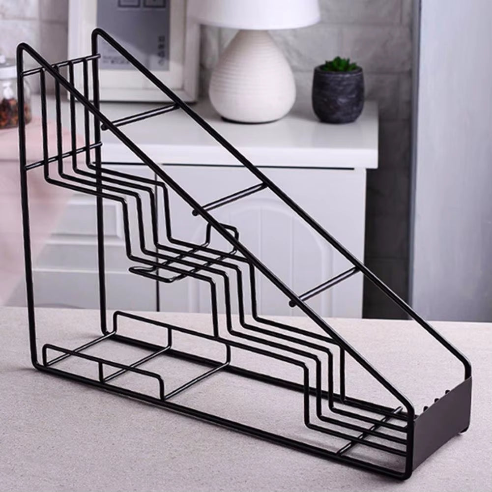 4-Tier Coffee Syrup Rack Countertop Syrup Holder Metal Coffee Syrup Bottle Organizer 4-Layer Countertop for Drink for Coffee