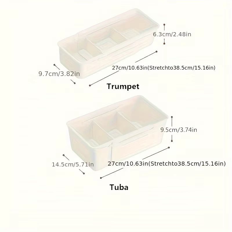 Compartment Storage Box Adjustable Functional Retractable Storage Box Home Storage Drawer with Divider Compartmentalized Design
