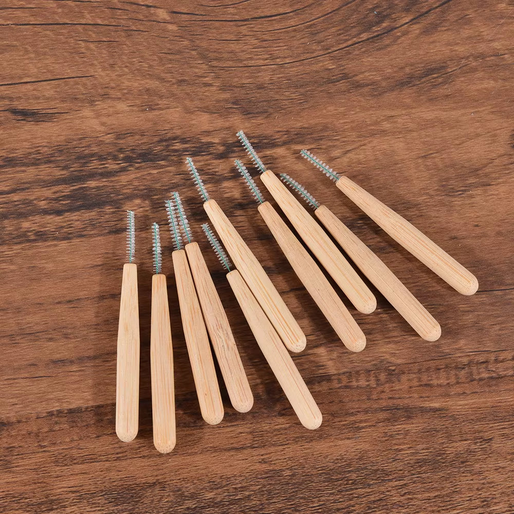 30Pcs Bamboo Interdental Brush Teeth Cleaning Tools between Teeth Cleaner Deep Clean Toothpick Biodegradable Fio Dental 0.4Mm