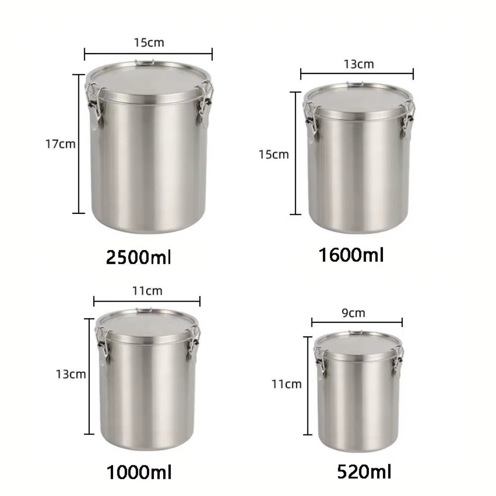 520/1000/1600/2500Ml Stainless Steel Storage Tank Leak-Proof Sealed Food Storage Containers with Scale Airtight