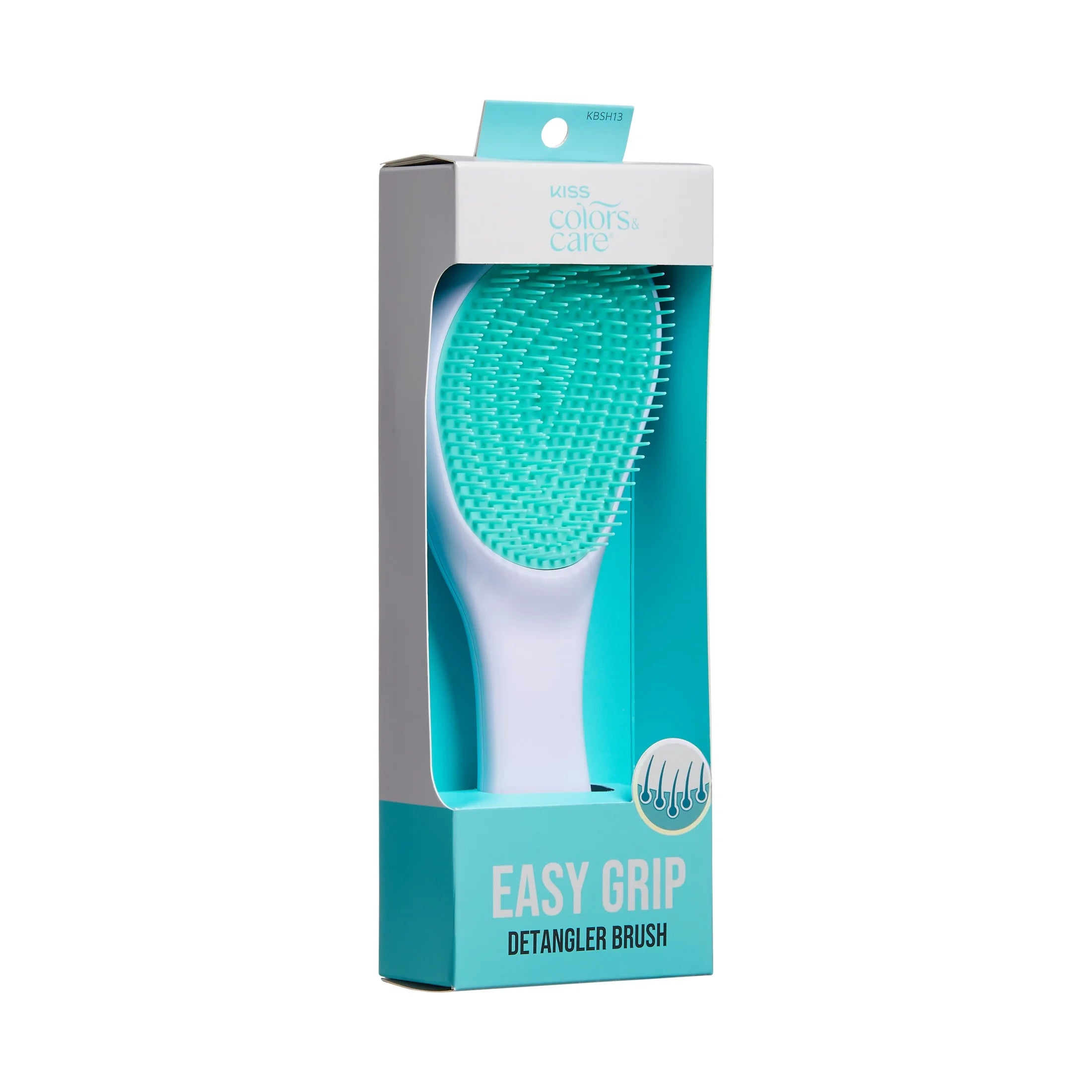 Easy Grip Detangler Brush, Slip-Proof Ergonomic Handle, Unisex, White