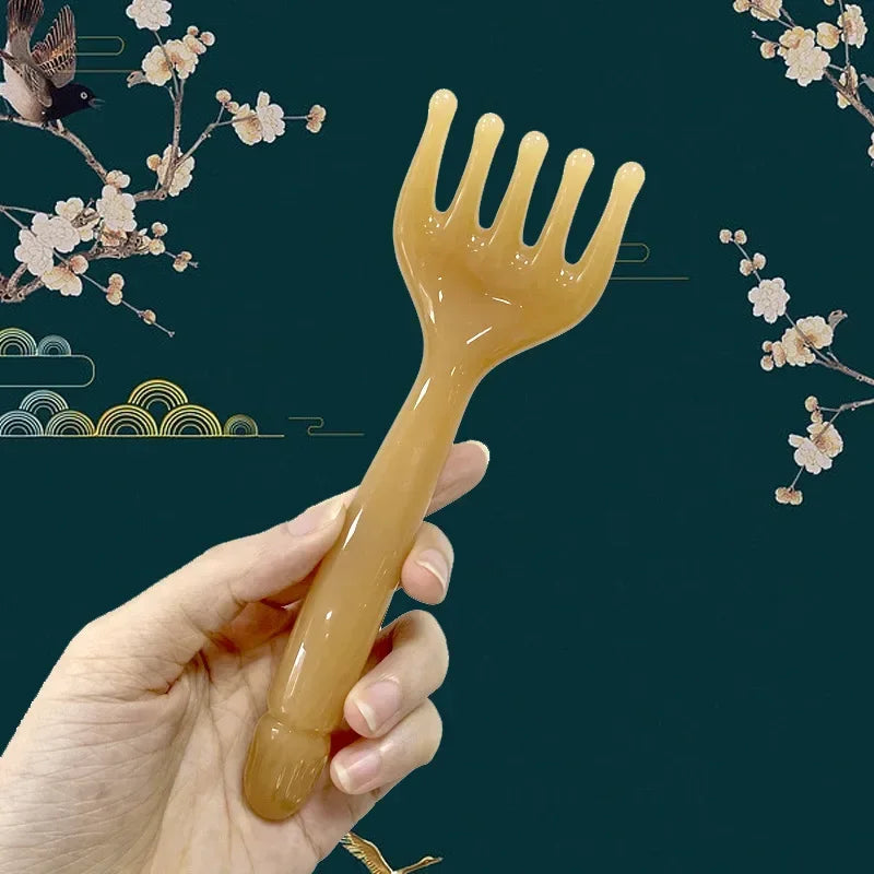 Resin 5-Claw Head Massager for Body Head Massager Scalp Gua Sha for Body Neck Leg Massage Scraping Stick Lymphatic Massage Tools