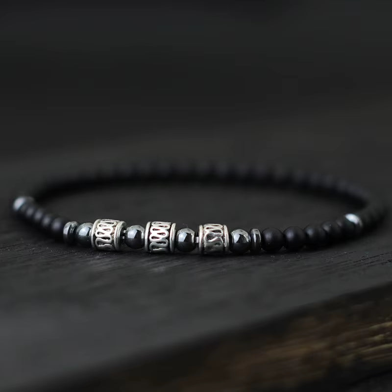 Men 4Mm Stone Bracelet Sanskrit Meditation Yoga Beaded Braclet Casual Jewelry Accessories Pulseira Masculina Gift for Him