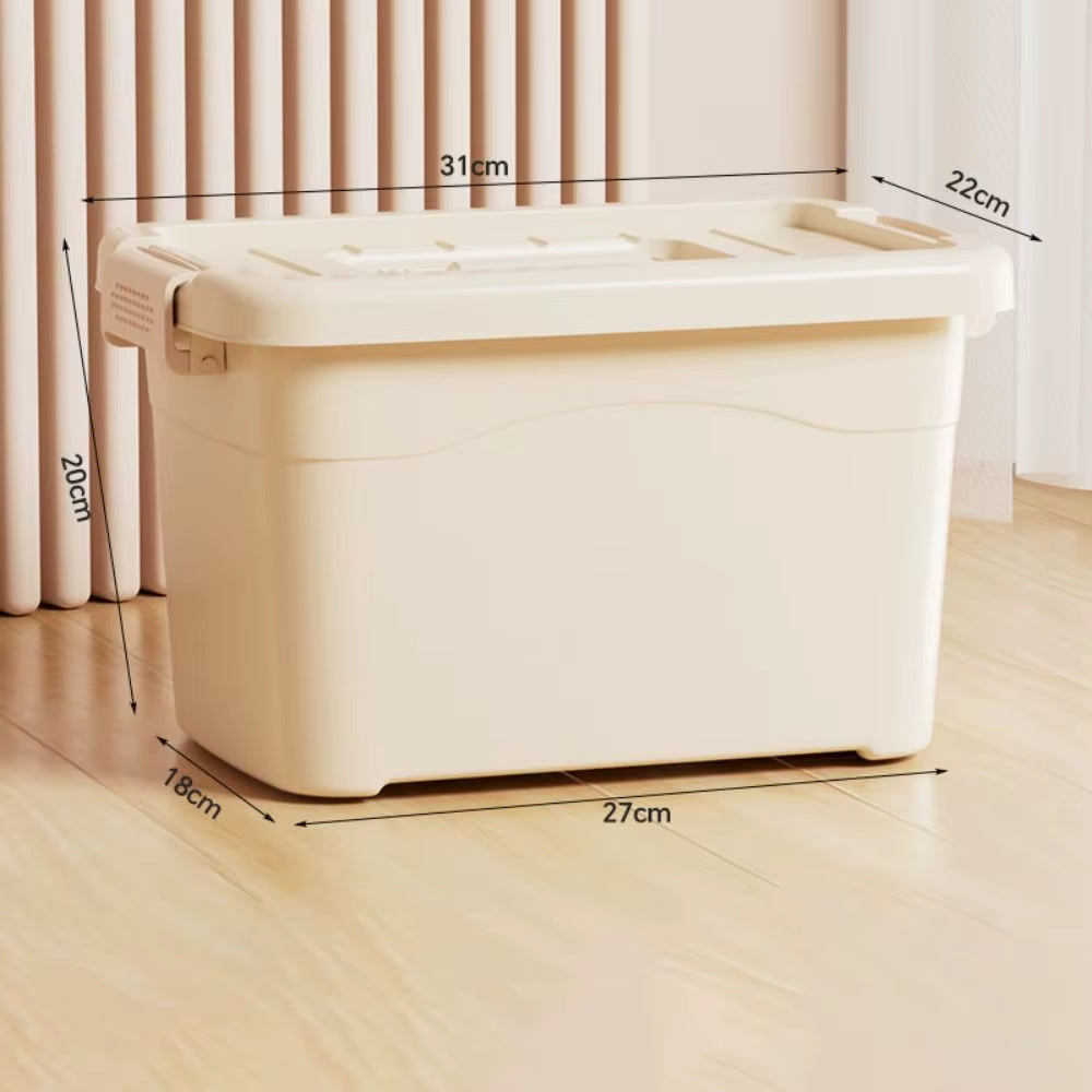 Large Capacity Durable Household Storage Box Waterproof Dustproof Household Organizer with Handle Multifunction Storage Cabinet