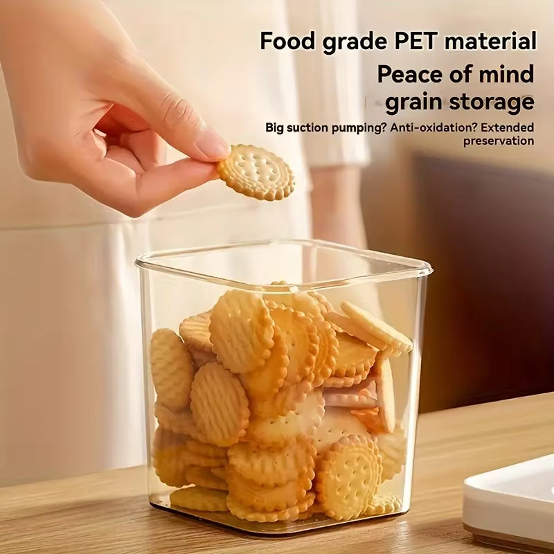 4-Piece Modern Vacuum-Sealed Food Storage Containers - Household Refrigerator Storage Containers, Suitable for Food and Grains
