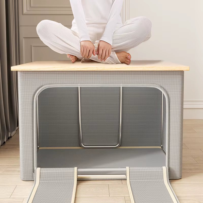 1Pcs Quilt Organizer for Underwear Storage Box Storage and Organization Transparent Clothing Foldable Fabric Steel Frame Home