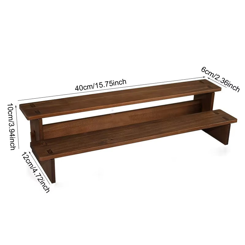 2/3/4/5 Layers Vintage Wood Display Stand Bracelet Hairpins Ring Jewelry Storage Rack Multifunctional Desktop Sundries Organzier