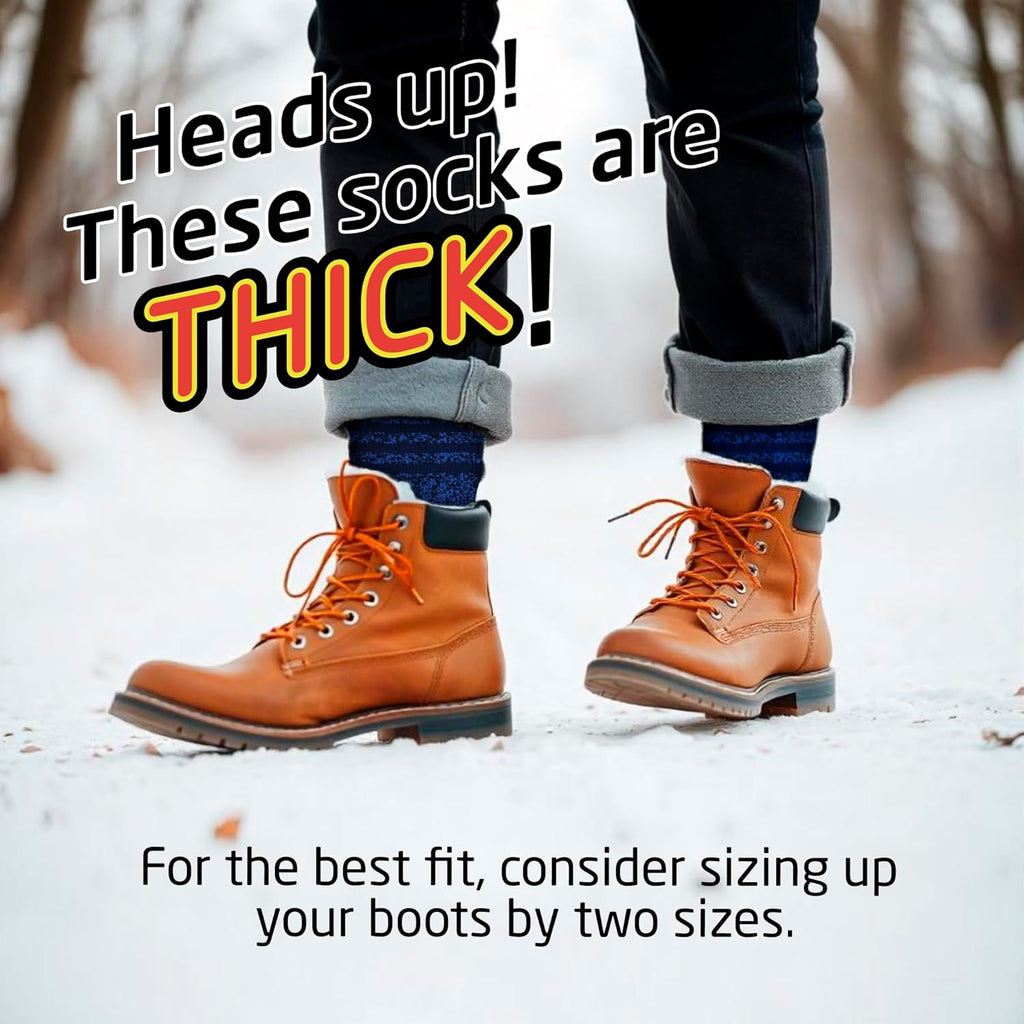 Thermal Socks for Men - Extreme Cold Weather, 2 Pack Thick Warm Socks, Winter Insulated, Size 6-12.5