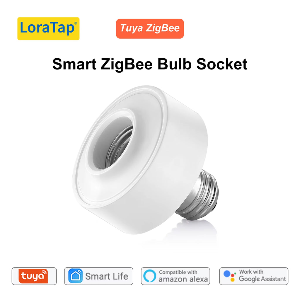 Tuya Smart Wifi Light Socket Lamp Holder for Led Bulb E27 E26 Google Home Echo Alexa Voice Control, Remote Control on OFF