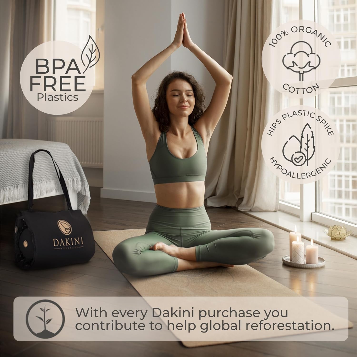 Acupressure Mat and Pillow Set with Extra Mini Accupressure Massage Pad - Acupuncture Mat Full Body - Accupoint Pad with Pressure Point for Back Pain (Black)