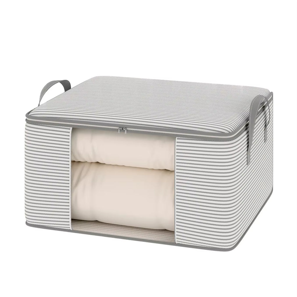 Thickened 120G Cloth Visual Storage Bag Large Capacity Clothes Quilt Home Use Packing Organizer Bag Non-Woven Fabric Box Shape