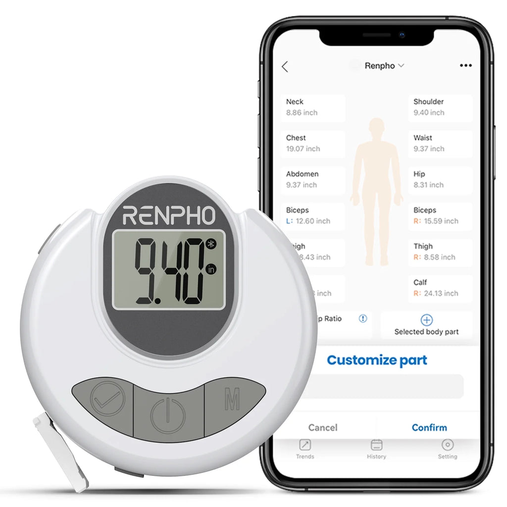 Smart Tape Measure with App, Bluetooth Body Measuring Tape for Body Circumference Monitoring, Mother-To-Be, Bodybuilder