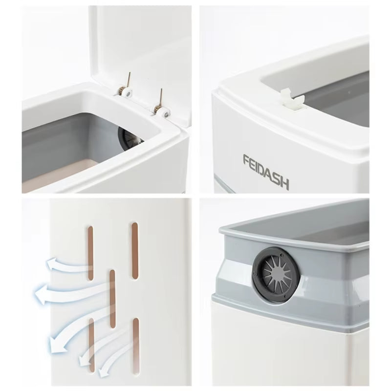 Narrow Bathroom Trash Can with Toilet Brush 4.5L Press-Type Waste Bin Dustbin Kitchen Garbage Bucket Household Cleaning
