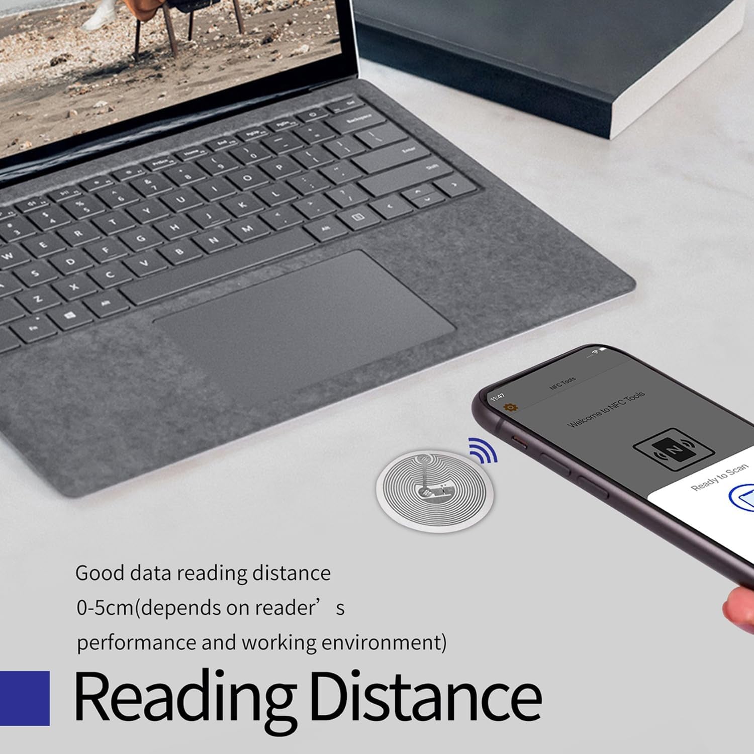 55Pcs NTAG216 NFC Tags 216 NFC Stickers NFC216 NFC Tags Stickers Programmable NFC Sticker NFC Tag 888 Bytes Compatible with All NFC Enabled Smartphones and Devices