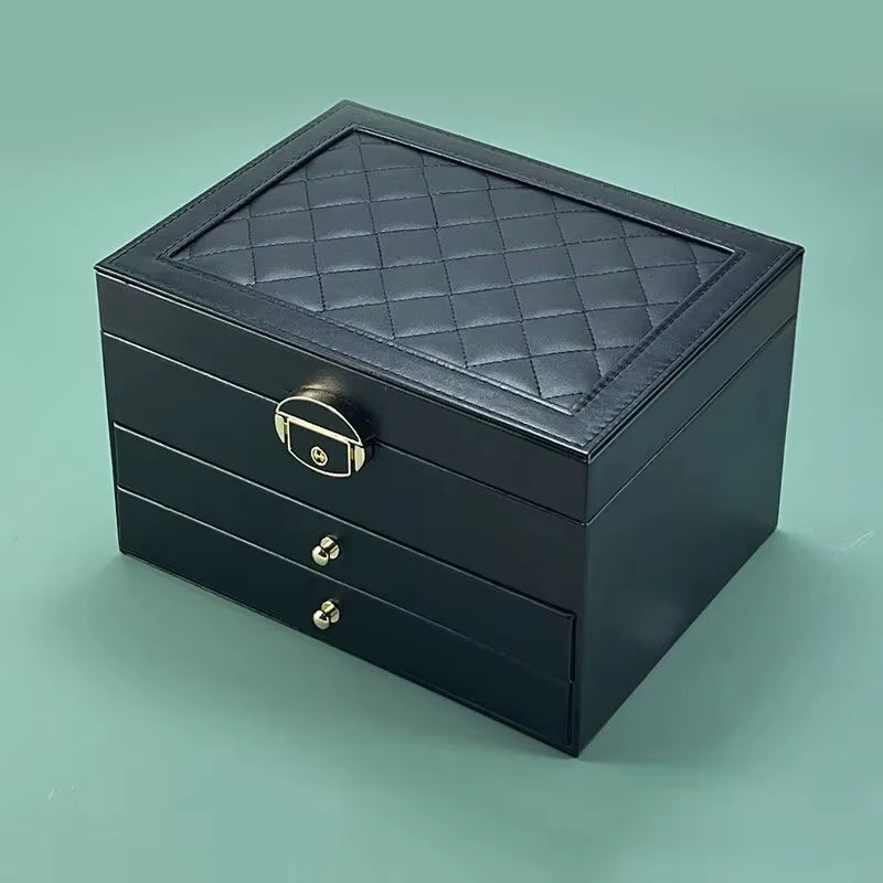 High-End Jewelry Box Household, Multi-Layer Drawer-Type Oxidation, Large Capacity Earrings Earrings Jewelry Box