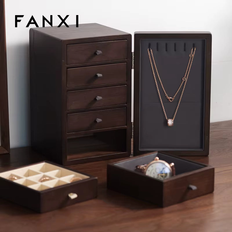 Large Wooden Cabinet Box Jewelry Accessories Organizer Storage Cabinet Jewelry Storage Box Organiser Wood Jewelry Storage