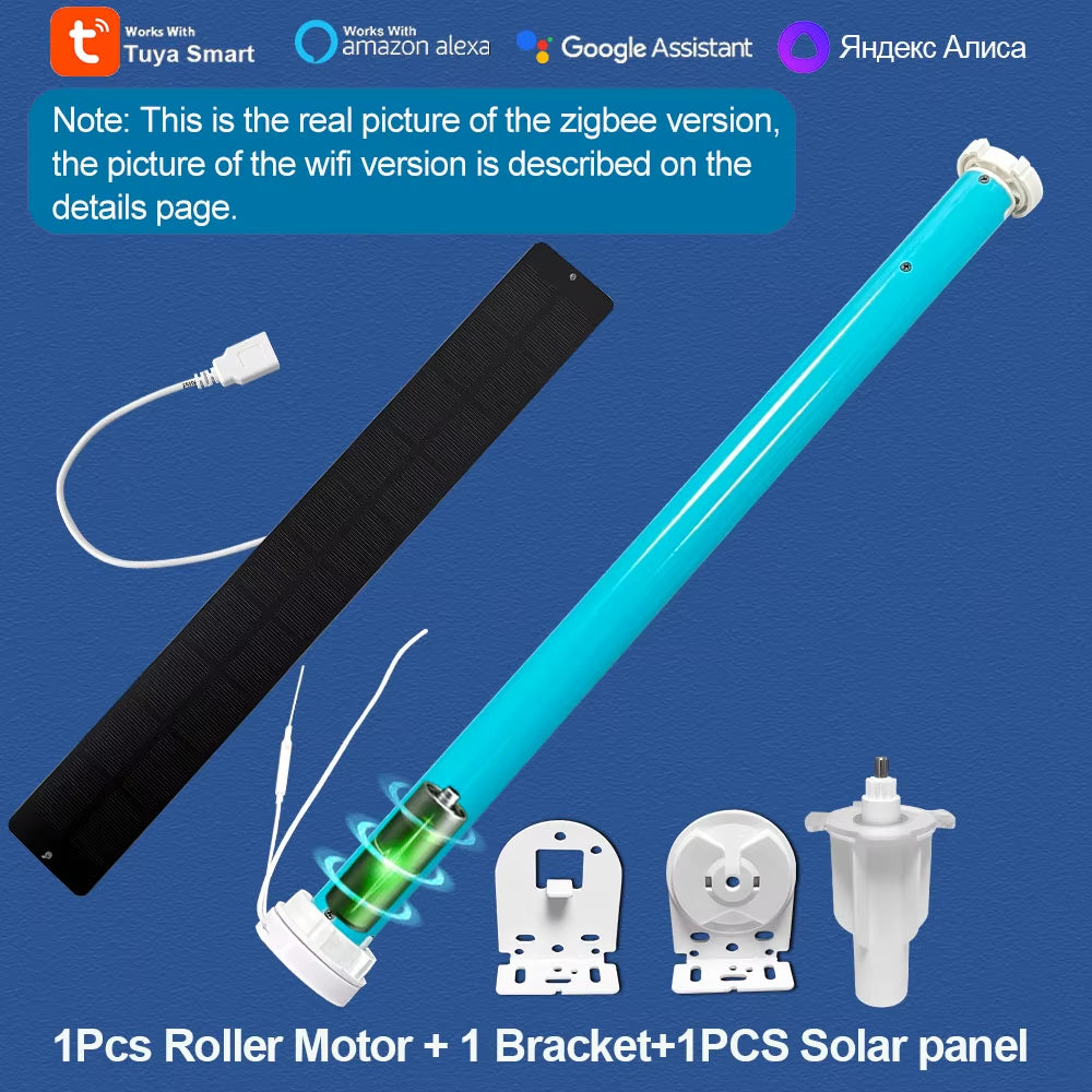 Tuya Zigbee Battery Window Smart Curtains Blinds Roller Motor for 37 38Mm Tube Work Alice Alexa Smart Speaker Home