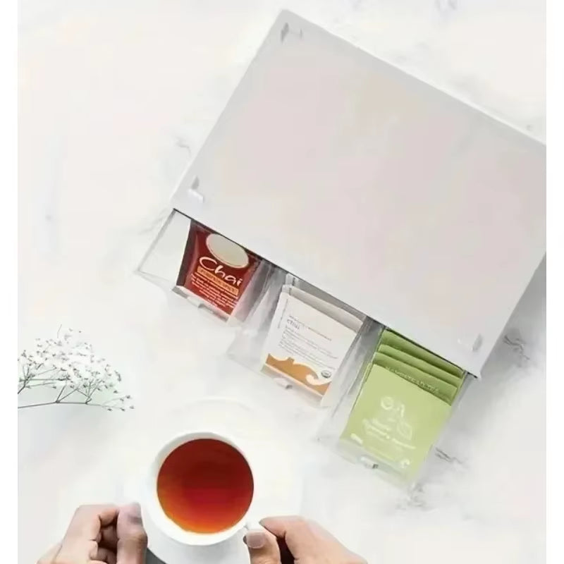 1Pc Desktop Storage Box Stackable Transparent Drawer Cosmetic Storage Box Office Stationery Sundries Basket Countertop Organizer