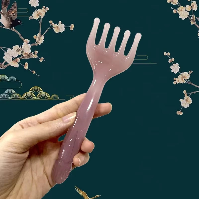 Resin 5-Claw Head Massager for Body Head Massager Scalp Gua Sha for Body Neck Leg Massage Scraping Stick Lymphatic Massage Tools