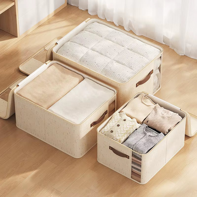 New Double Window Zipper Box, Quilt Storage Box, Large Capacity Clothing Storage Box Bedroom Storage Box,Home Fabric Storage Box