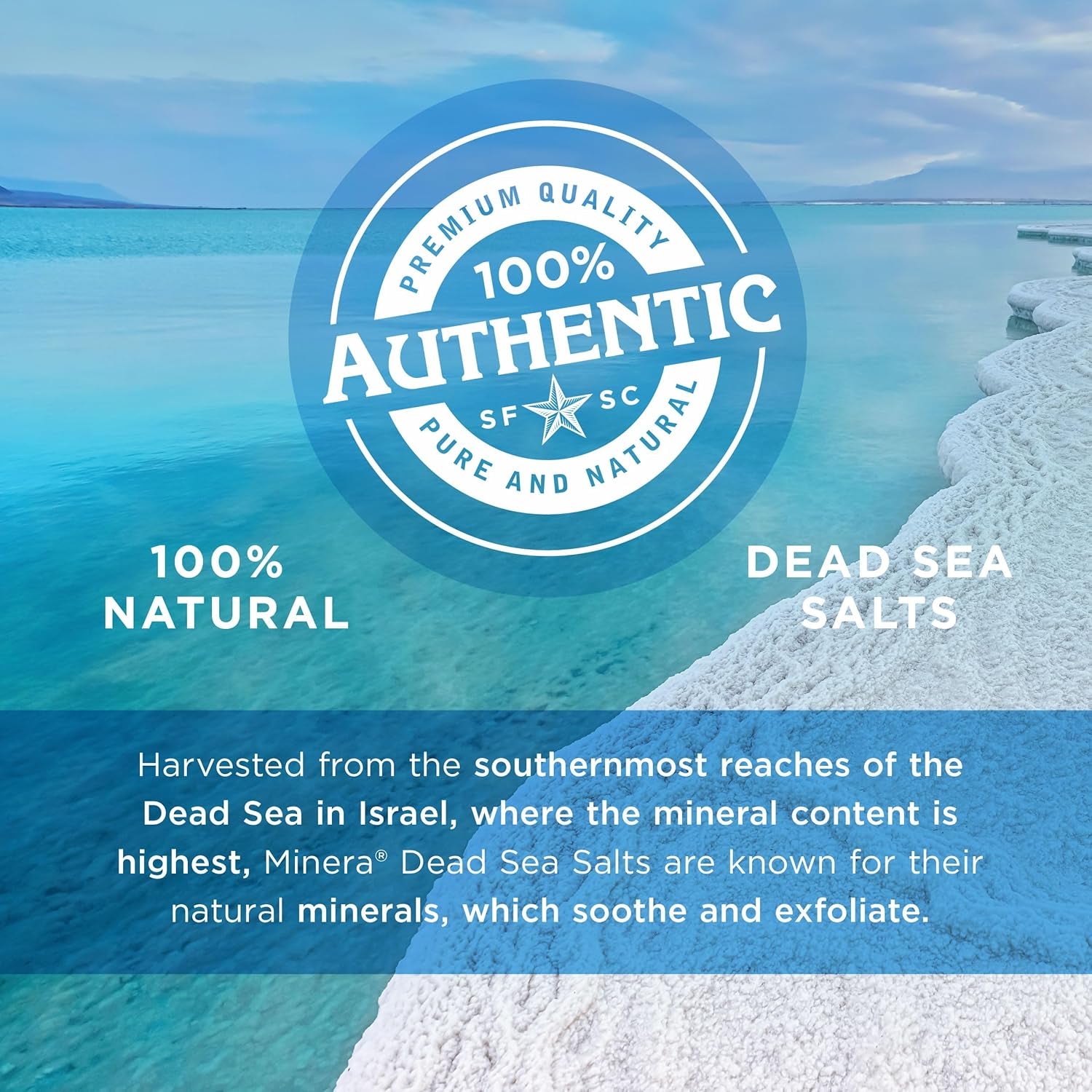 Fine Grain Dead Sea Salt for Bath & Soaking – 2 Lbs, Fast-Dissolving, 100% Pure & Natural, Unscented, Skin-Nourishing Sea Salt