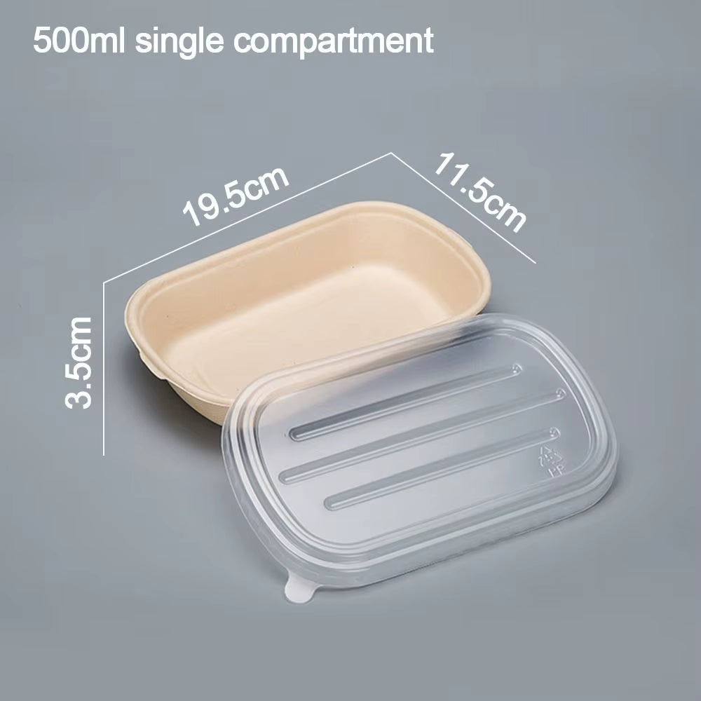 500Ml/700Ml/850Ml/1000Ml Paper Light Food Box ECO Friendly Fitness Disposable Packing Degradable Salad Takeout Divided Lunch Box